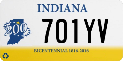 IN license plate 701YV