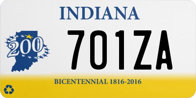 IN license plate 701ZA