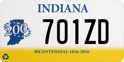 IN license plate 701ZD