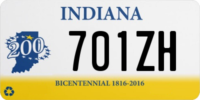 IN license plate 701ZH