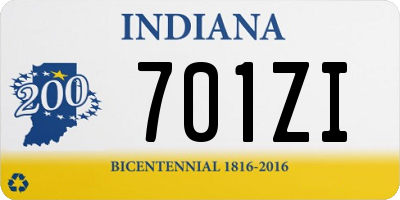 IN license plate 701ZI