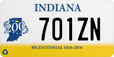 IN license plate 701ZN