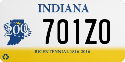 IN license plate 701ZO