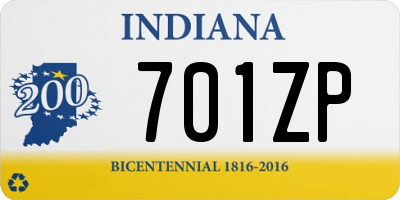 IN license plate 701ZP