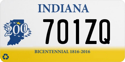 IN license plate 701ZQ