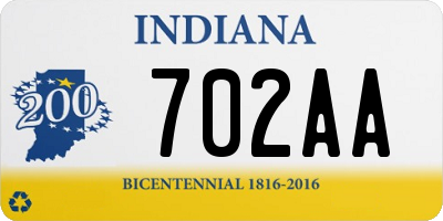 IN license plate 702AA