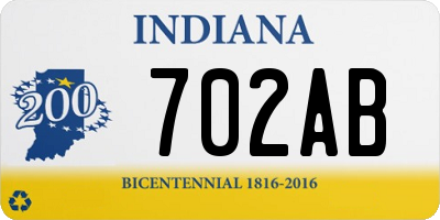 IN license plate 702AB