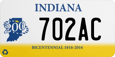 IN license plate 702AC