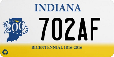 IN license plate 702AF