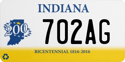 IN license plate 702AG