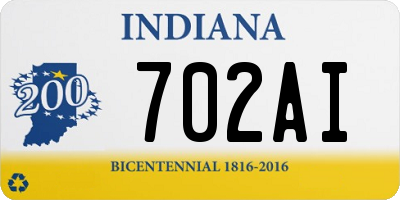 IN license plate 702AI
