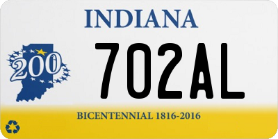 IN license plate 702AL