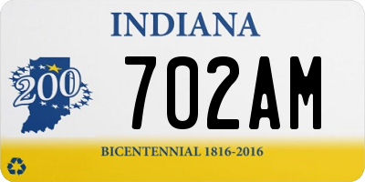 IN license plate 702AM