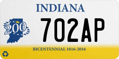 IN license plate 702AP