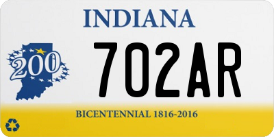 IN license plate 702AR