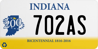IN license plate 702AS