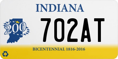 IN license plate 702AT