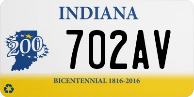 IN license plate 702AV