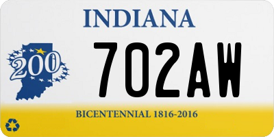 IN license plate 702AW