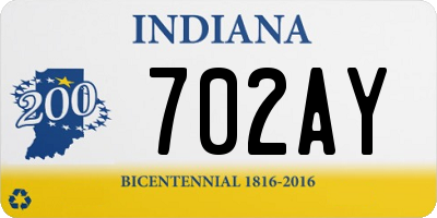 IN license plate 702AY