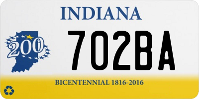IN license plate 702BA