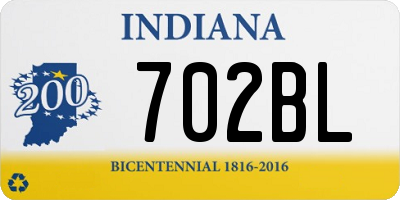 IN license plate 702BL