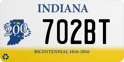 IN license plate 702BT