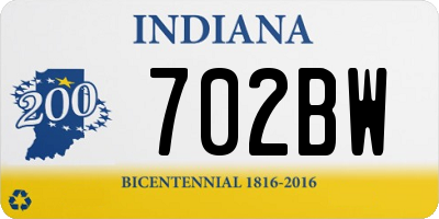 IN license plate 702BW
