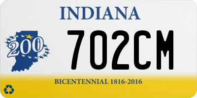 IN license plate 702CM