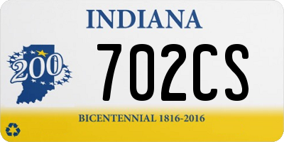 IN license plate 702CS