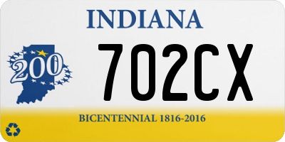 IN license plate 702CX