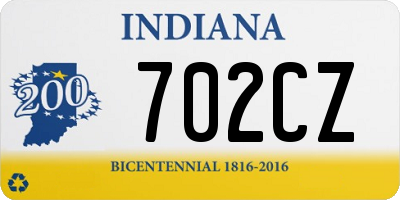 IN license plate 702CZ