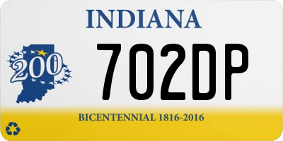 IN license plate 702DP