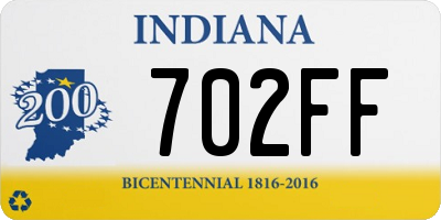 IN license plate 702FF