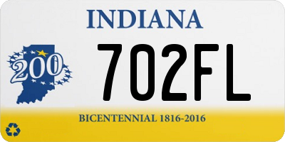 IN license plate 702FL