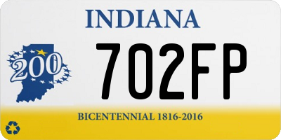 IN license plate 702FP