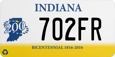 IN license plate 702FR