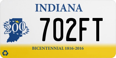 IN license plate 702FT