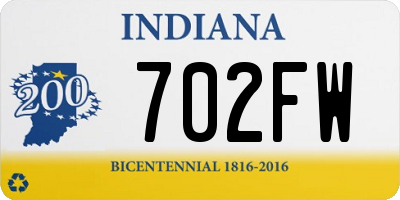 IN license plate 702FW