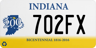 IN license plate 702FX