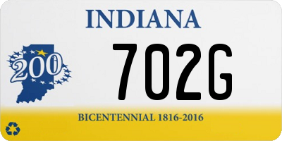 IN license plate 702G