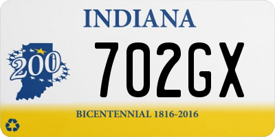 IN license plate 702GX