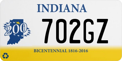 IN license plate 702GZ