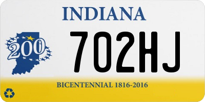 IN license plate 702HJ