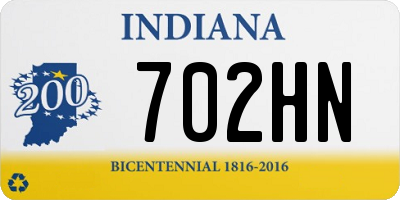 IN license plate 702HN