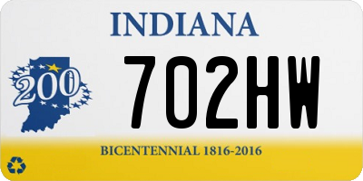 IN license plate 702HW