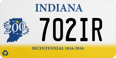 IN license plate 702IR