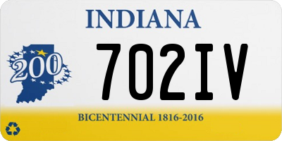 IN license plate 702IV