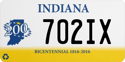 IN license plate 702IX