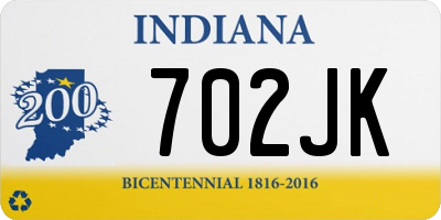 IN license plate 702JK